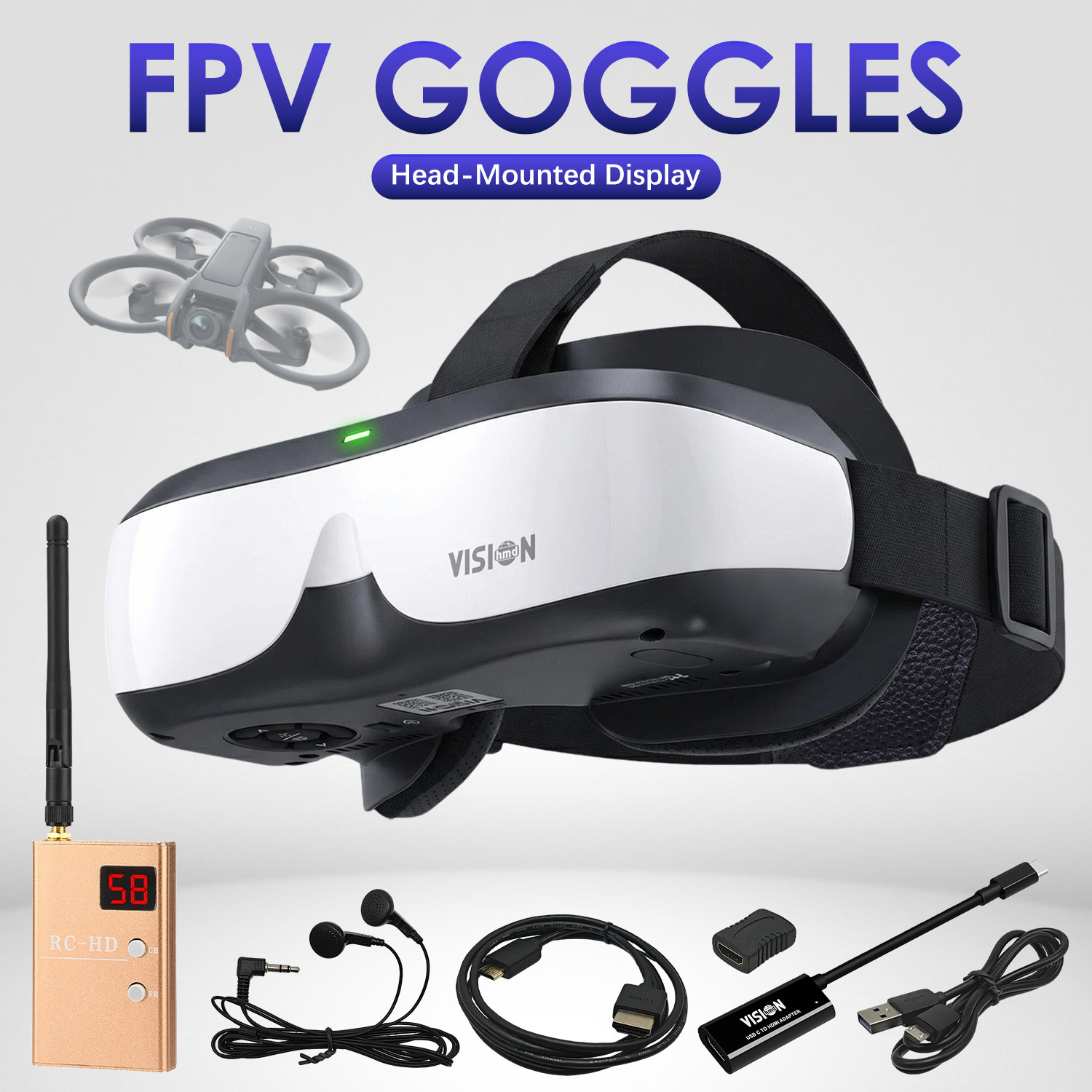 FPV 헤드 마운트 디스플레이 DIY 입문용 비디오 안 - Skyzone Sky04O Pro Fpv Goggles 리뷰 및 가격